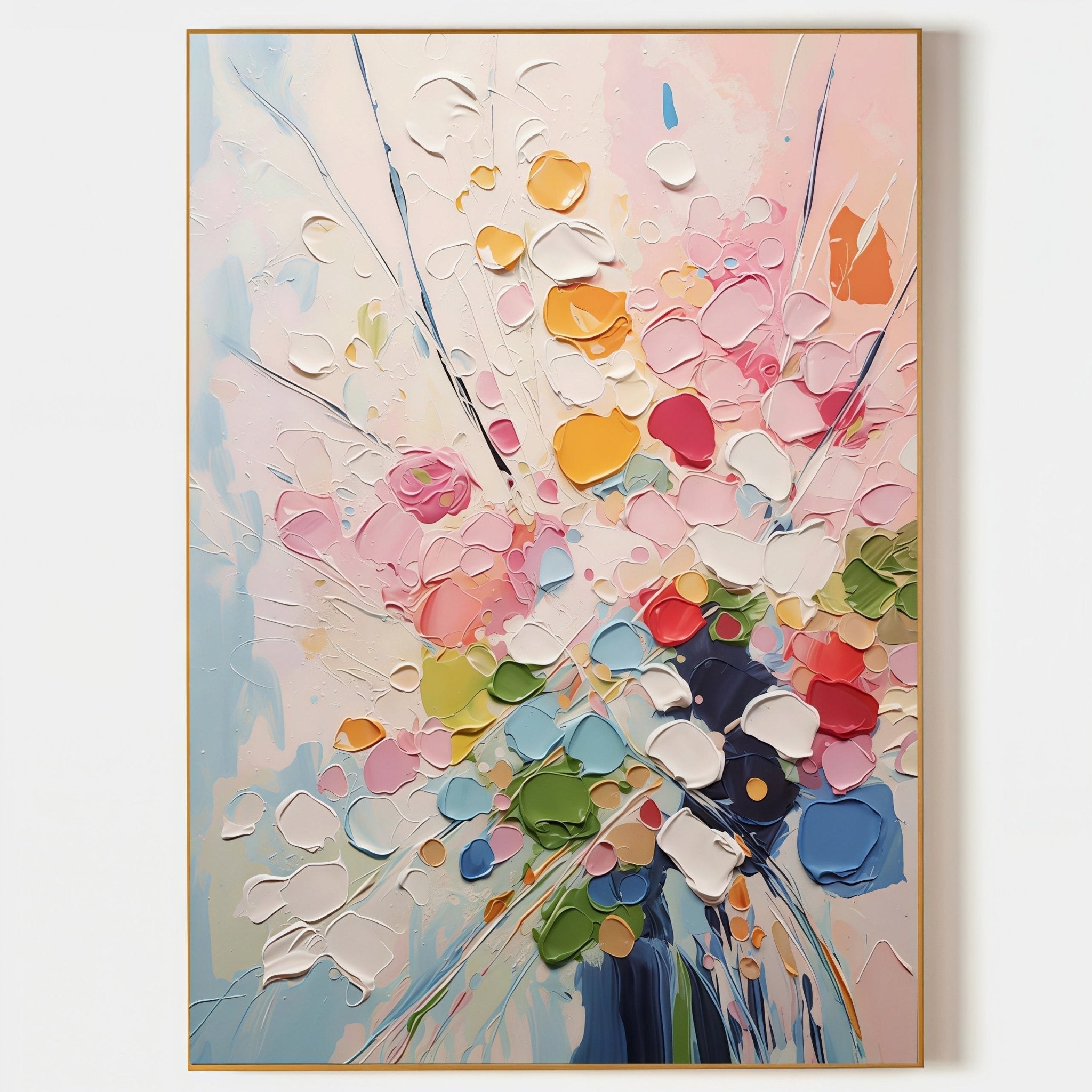 3D Heavy Texture Abstract Floral Oil Painting CZ0096 - Viral Wall Art